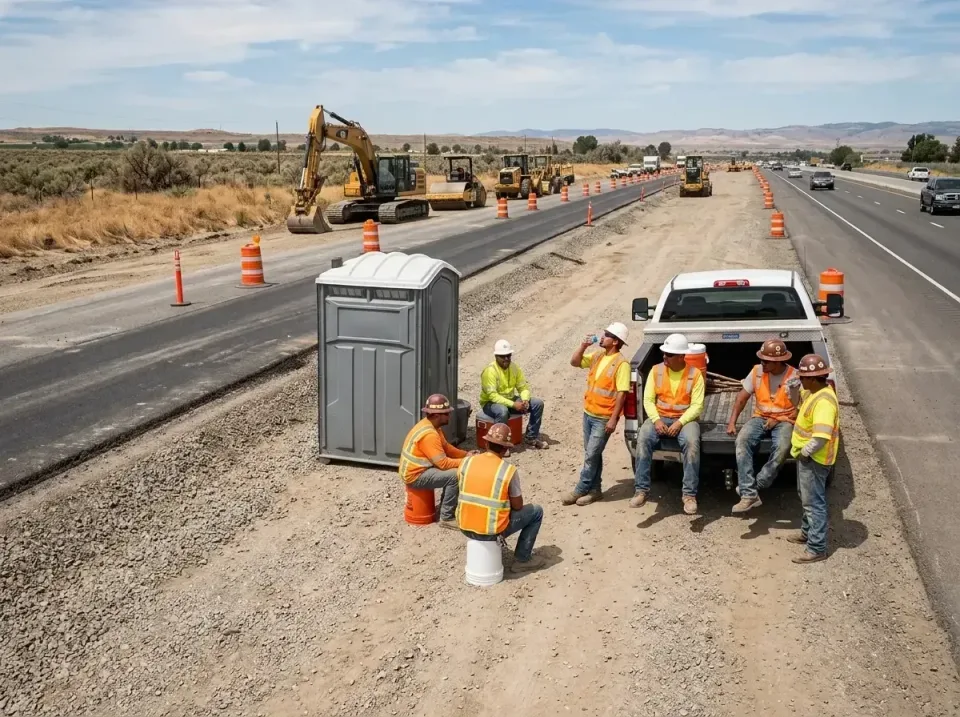 highway-road-construction-crew-007 — frequently asked questions, Porta Potty and Restroom Rentals in Harrisburg, OR